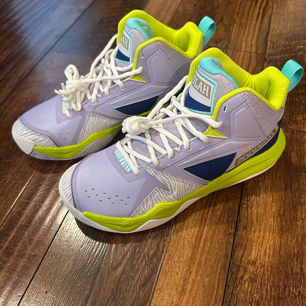 Vibrant Kids Sneakers in Purple and Lime